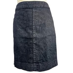 GAP 1969 Snakeskin‎ Denim Stretch Pencil Skirt Womens (31/12) Black Biker Zip